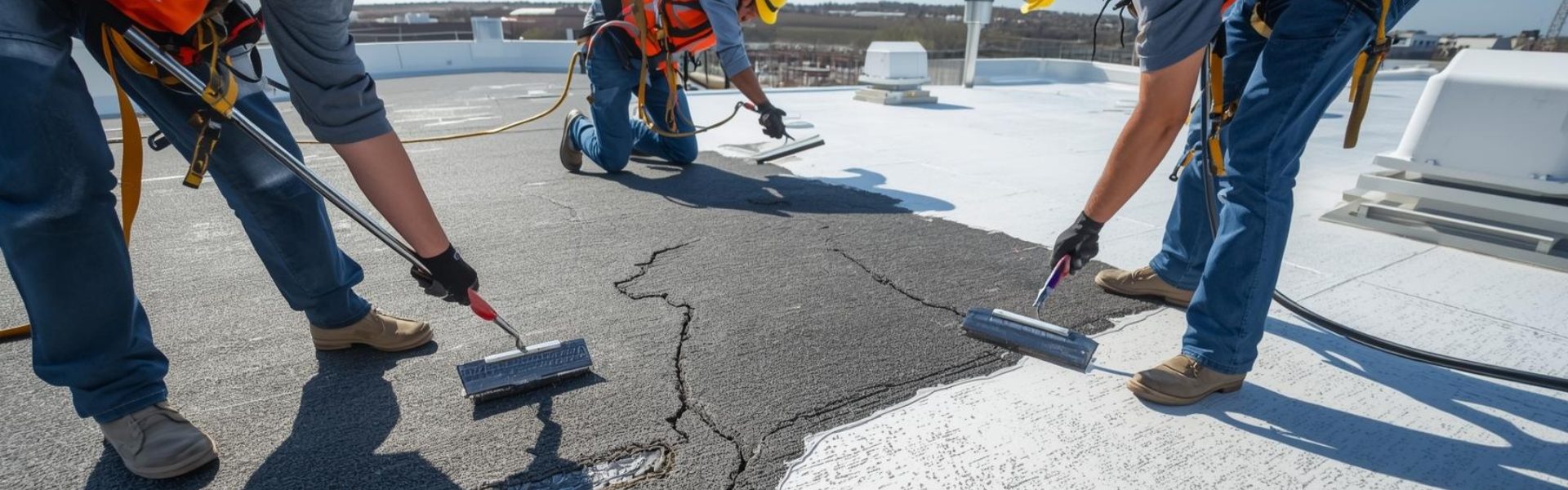 Flat roof repair services in Hilton