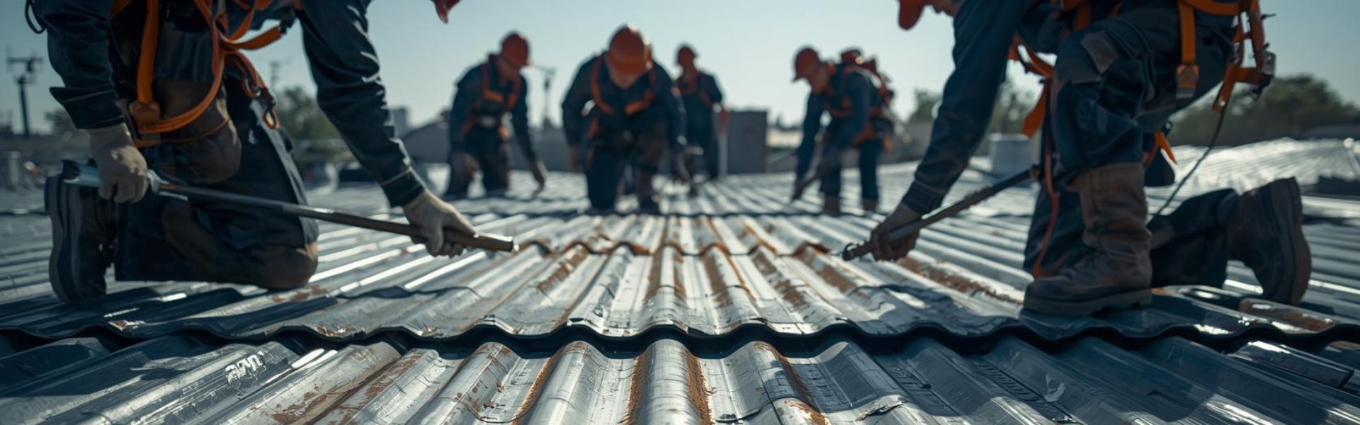 Metal roof leak repair in Hilton